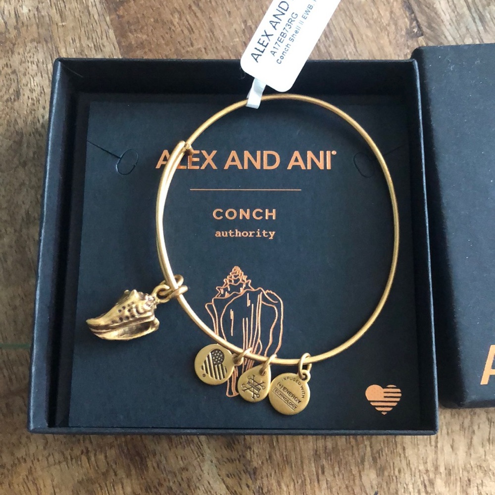 Conch Alex and Ani charm bracelet